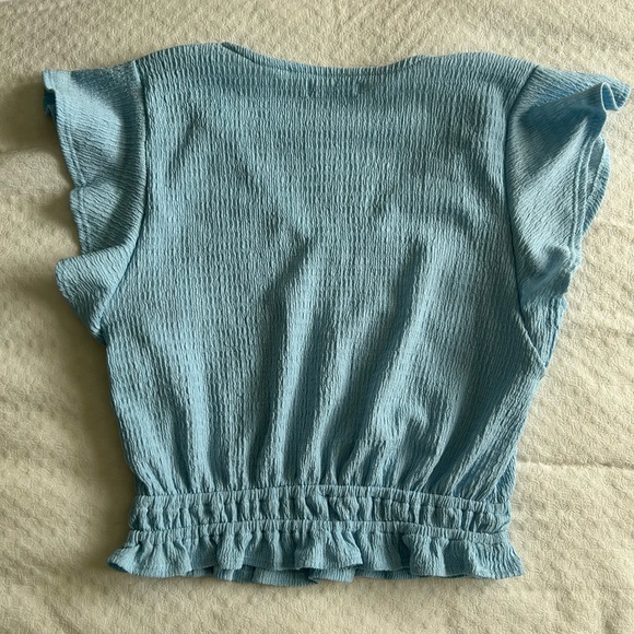 Sky Blue Ruffle Top - Picture 2 of 2